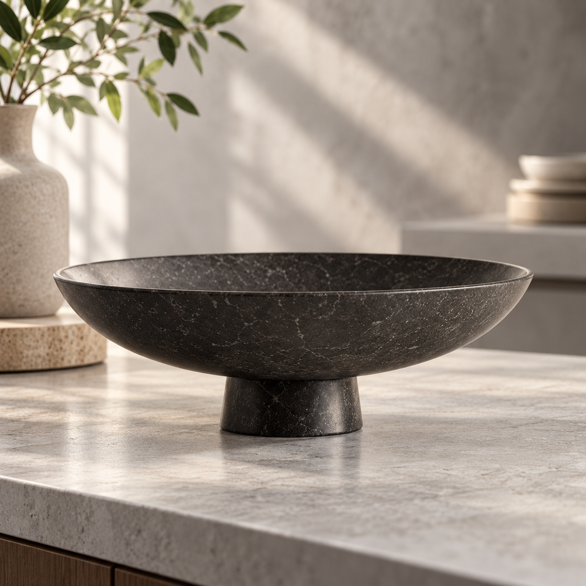 Noir Pedestal Display Bowl