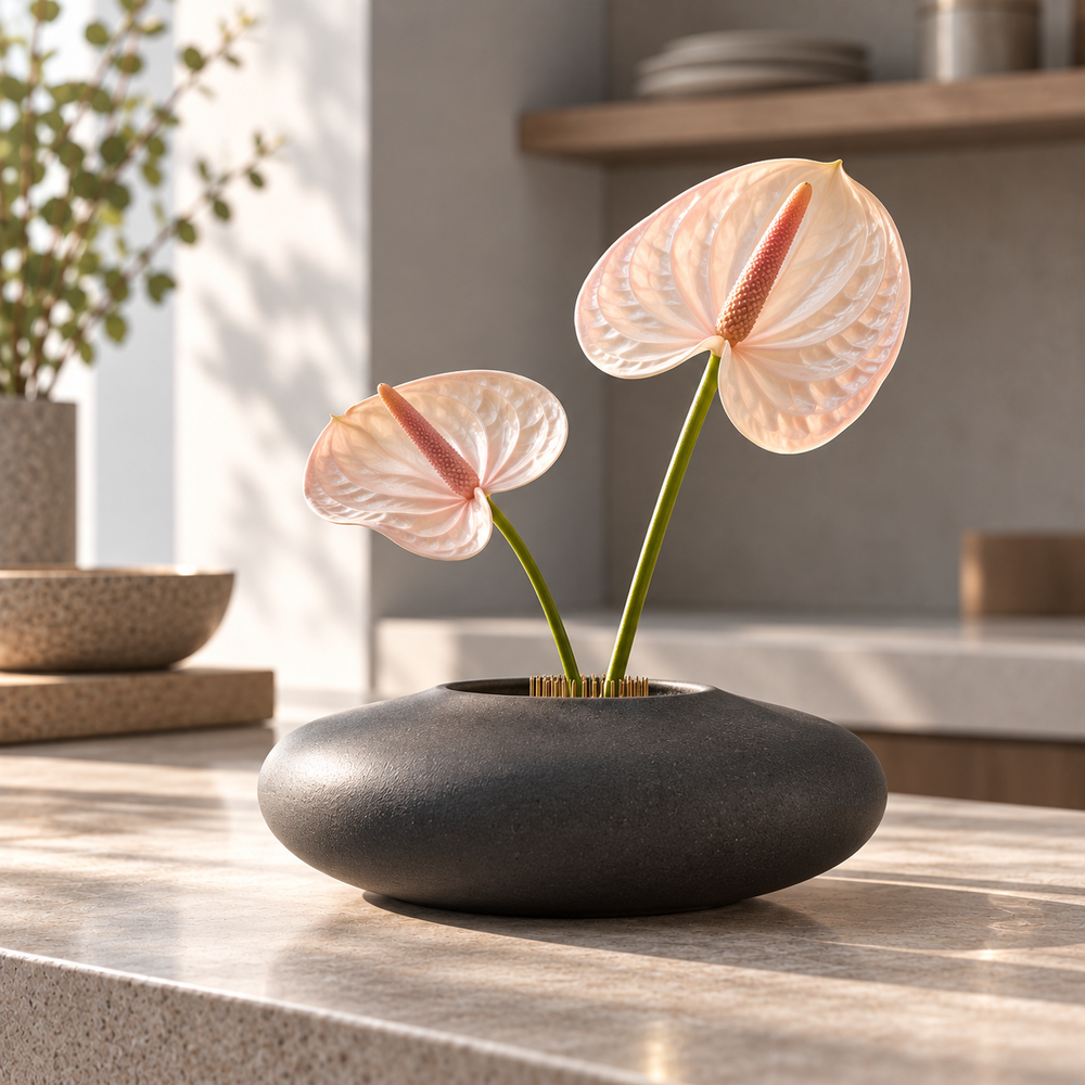 Noir Pebble Low Vase