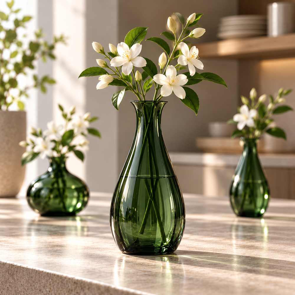 Verde Selene Green Glass Vase